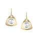 Small Cutout Rounded Triangle with Hanging Disc Wire Earrings by Marjorie Baer, handcrafted jewelry made in California