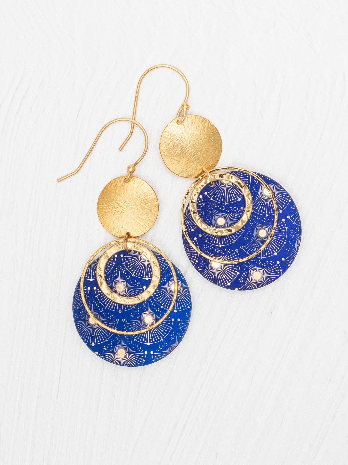 Atlas Earrings by Holly Yashi - 18K gold-plated cosmic earrings that might just help you communicate with aliens!