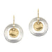 Cutout Disc with Hanging Disc Wire Earrings by Marjorie Baer, handcrafted jewelry made in California