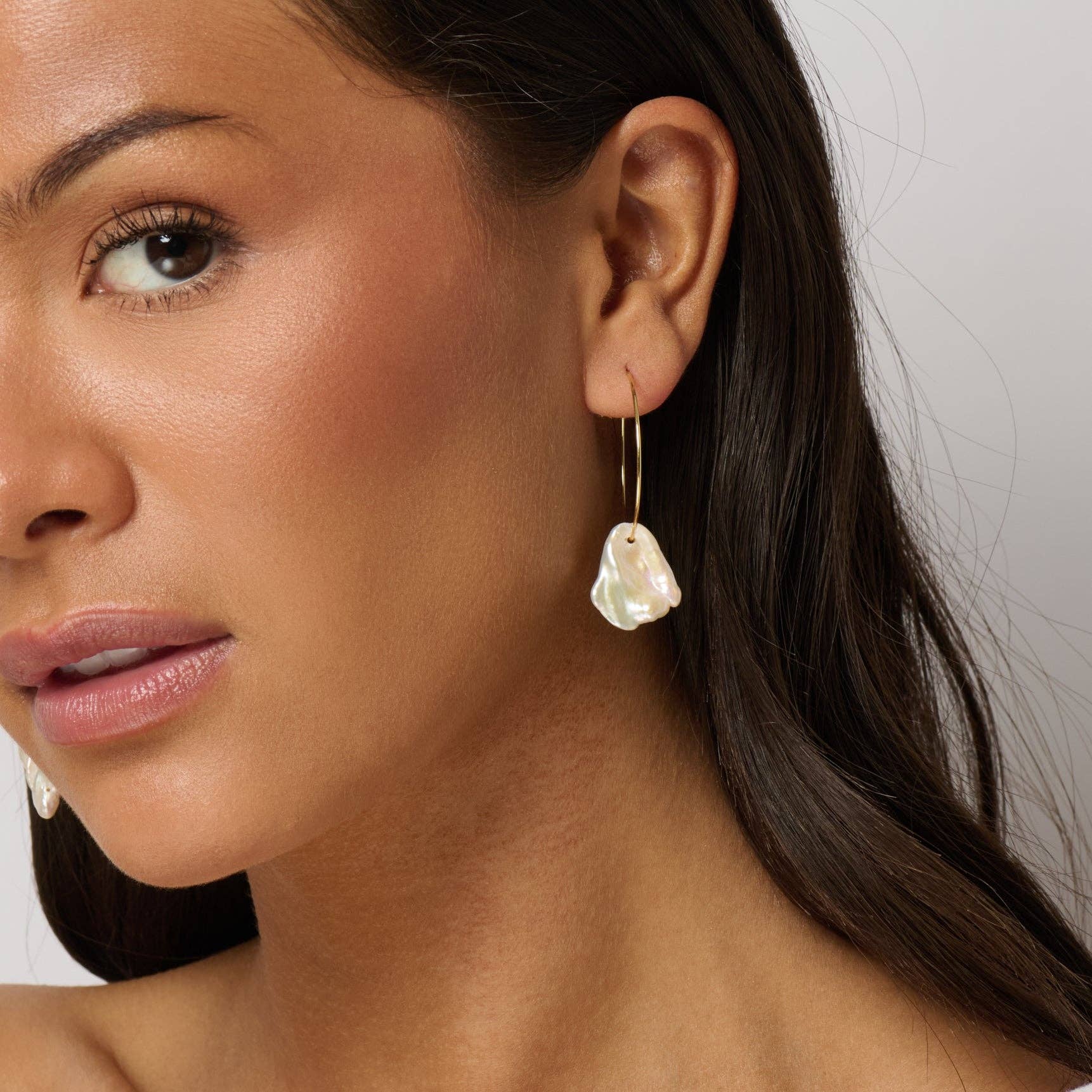 Island Luxe Pearl Hoop Earrings