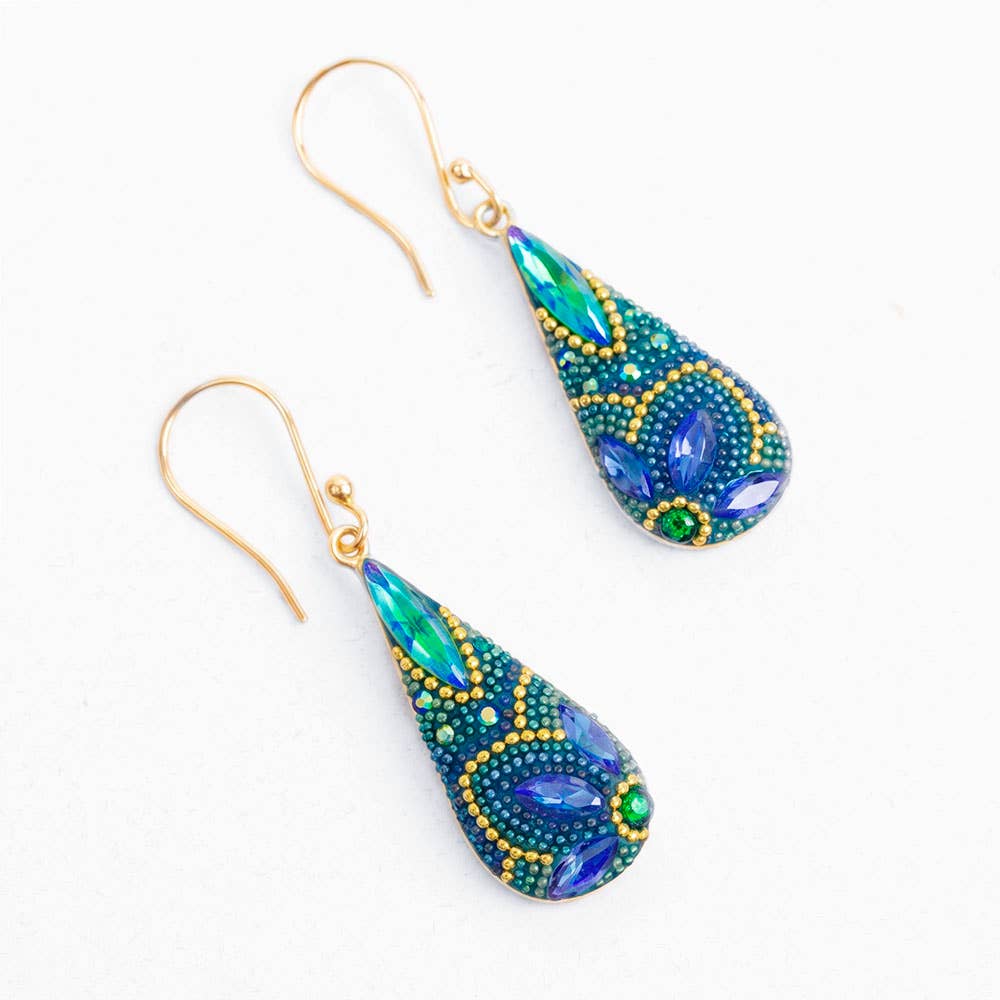 Radiant 18K Gold Plated Crystal Drop Earrings - Handmade Vibrant Jewelry by Mosaico Jewels, because even your earlobes deserve a glowing upgrade!