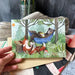 Bear in a hammock with a fox blank greeting card