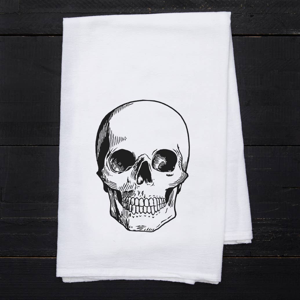 Skull tea towel 