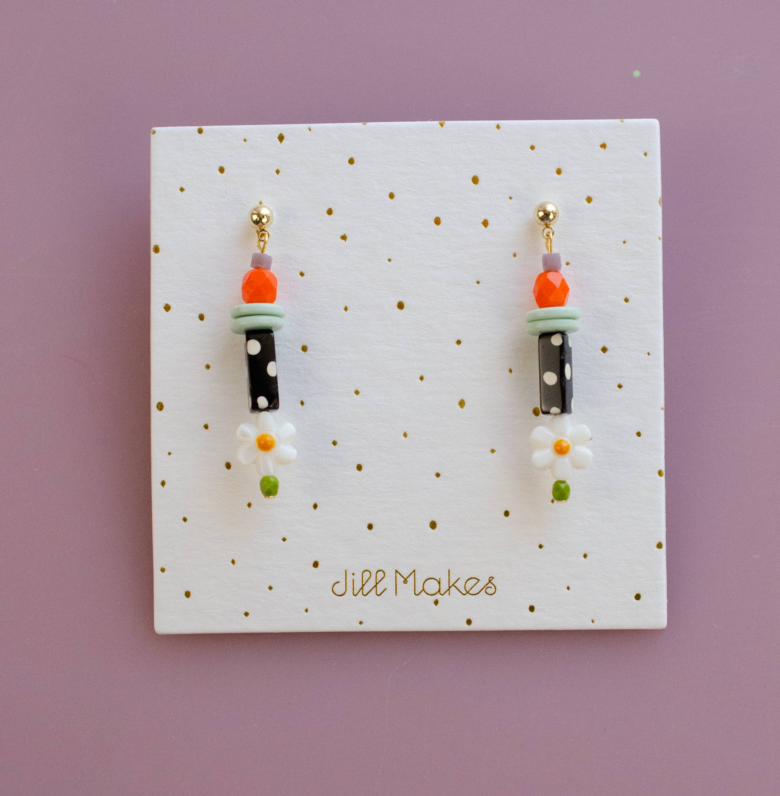 Black and White Polka Dot Earrings