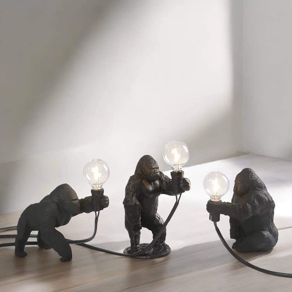 Black Resin Gorilla Desk lamp