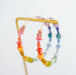 rainbow beaded hoop earrings
