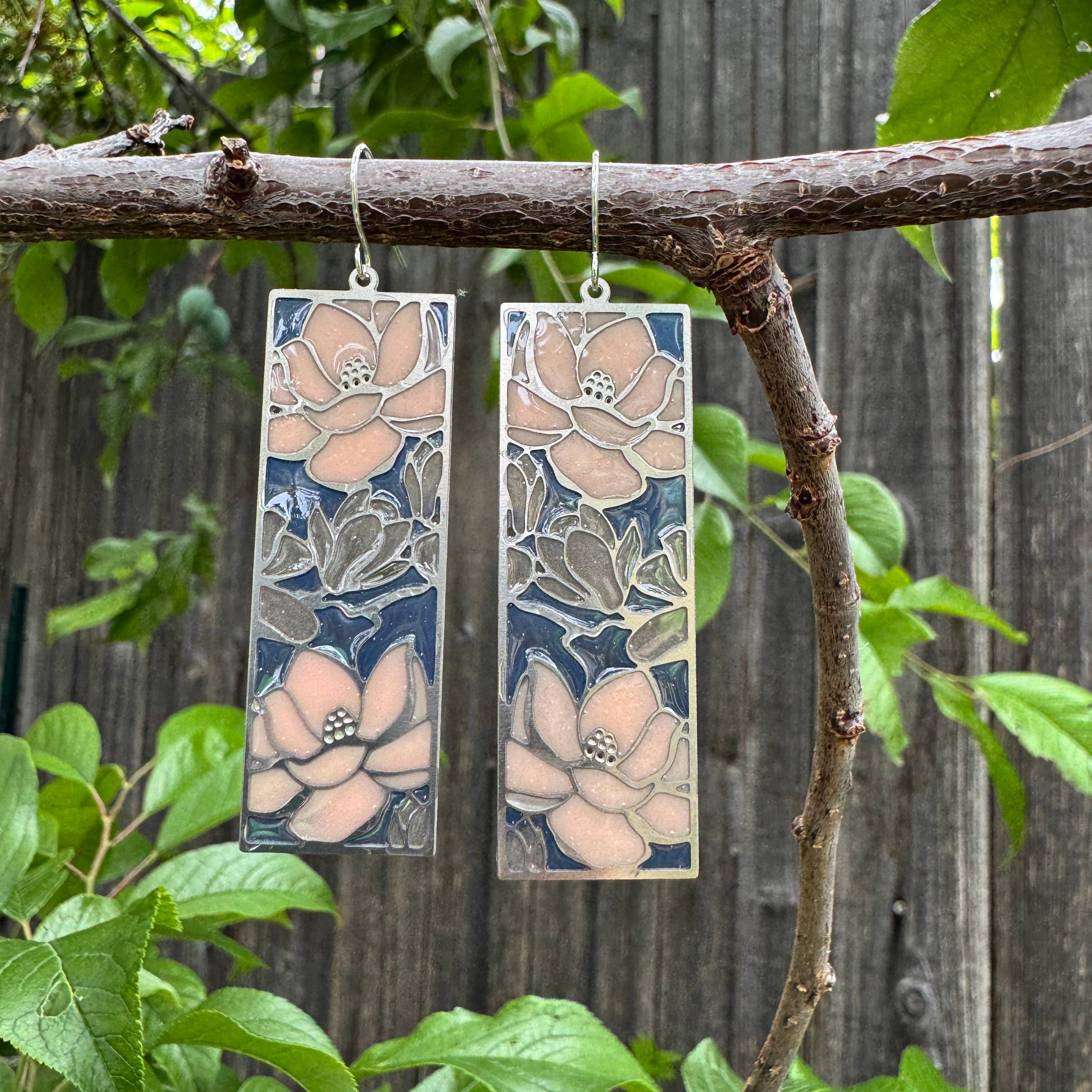 Lisianthus // Stained Glass Resin Earrings