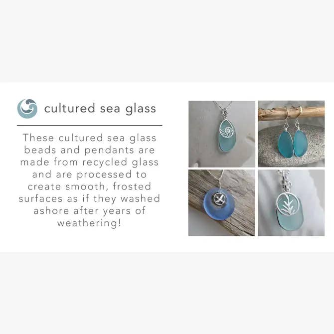 Aqua Eco Glass Circle Pendant Necklace