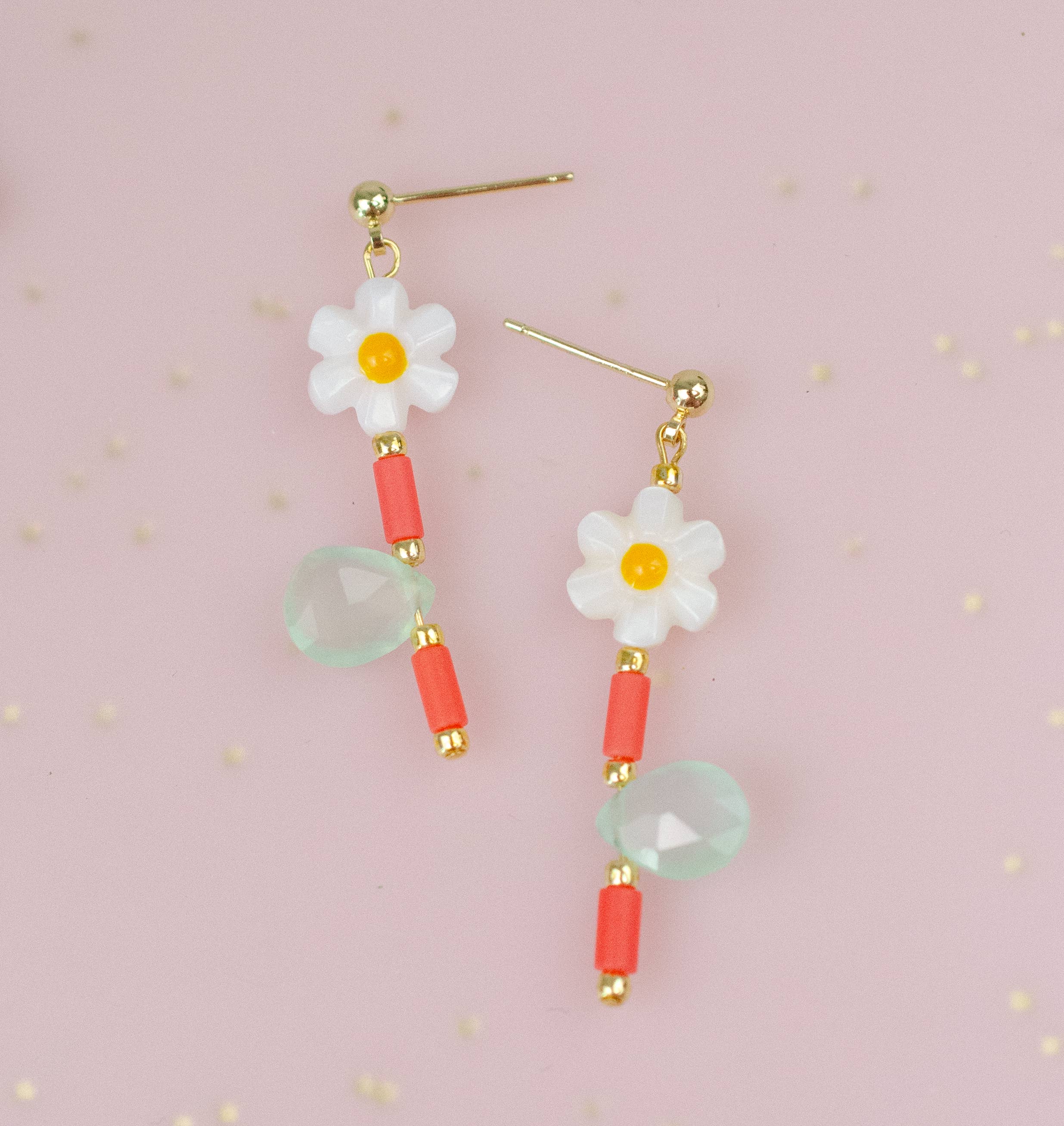 Dainty Beaded Flower Earrings