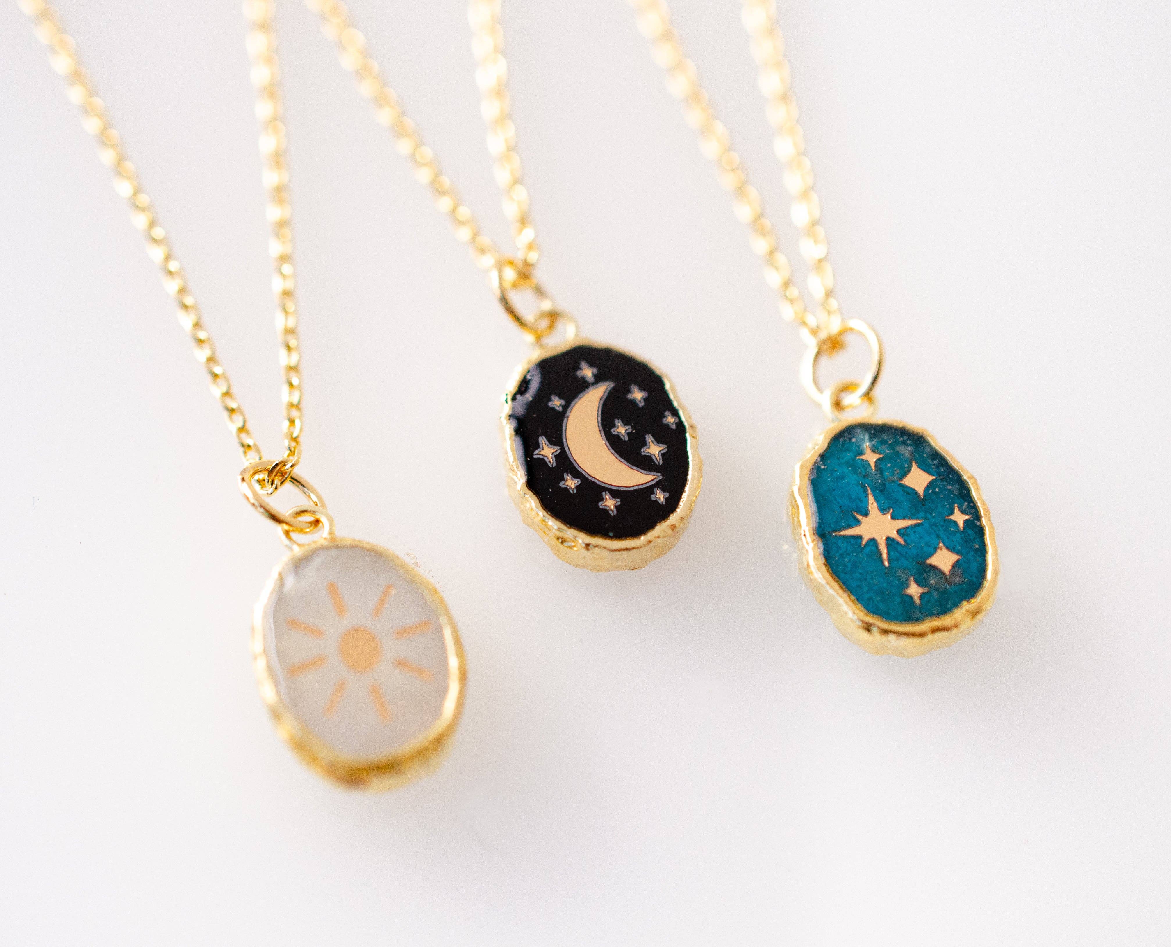 Celestial Gemstone Pendant Necklace