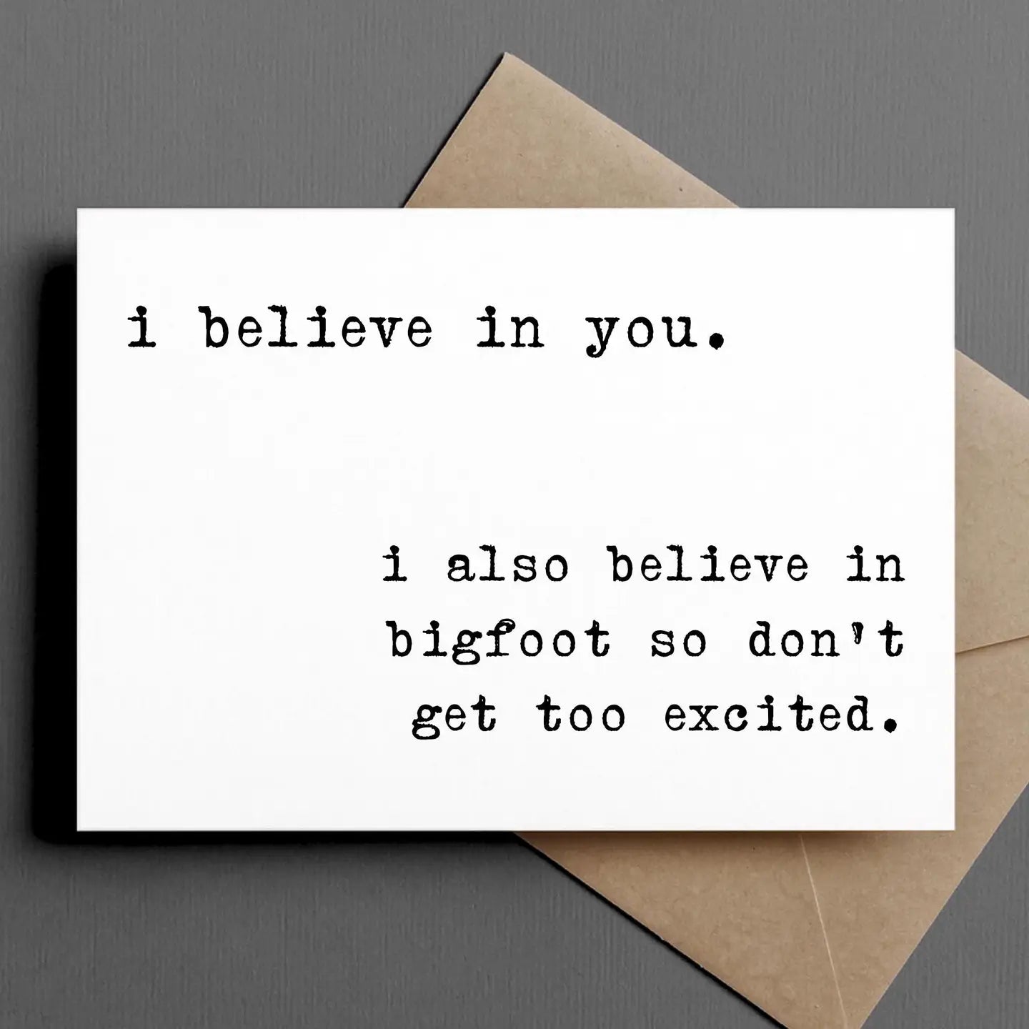 Ink & Attitude Card Collection encouraging card mentioning Bigfoot, includes a brown kraft envelope.