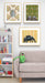 3 framed art prints above a couch in a room