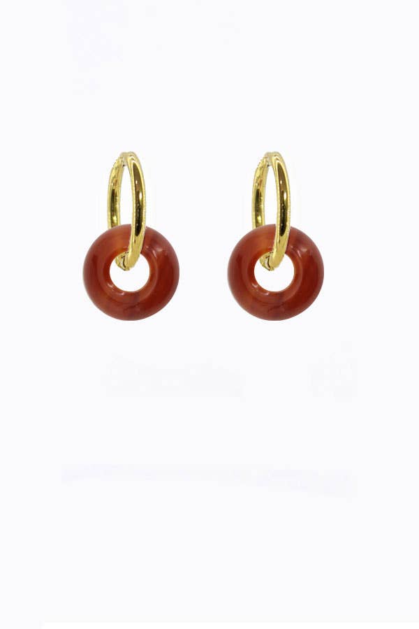 Carnelian Donut Hoops