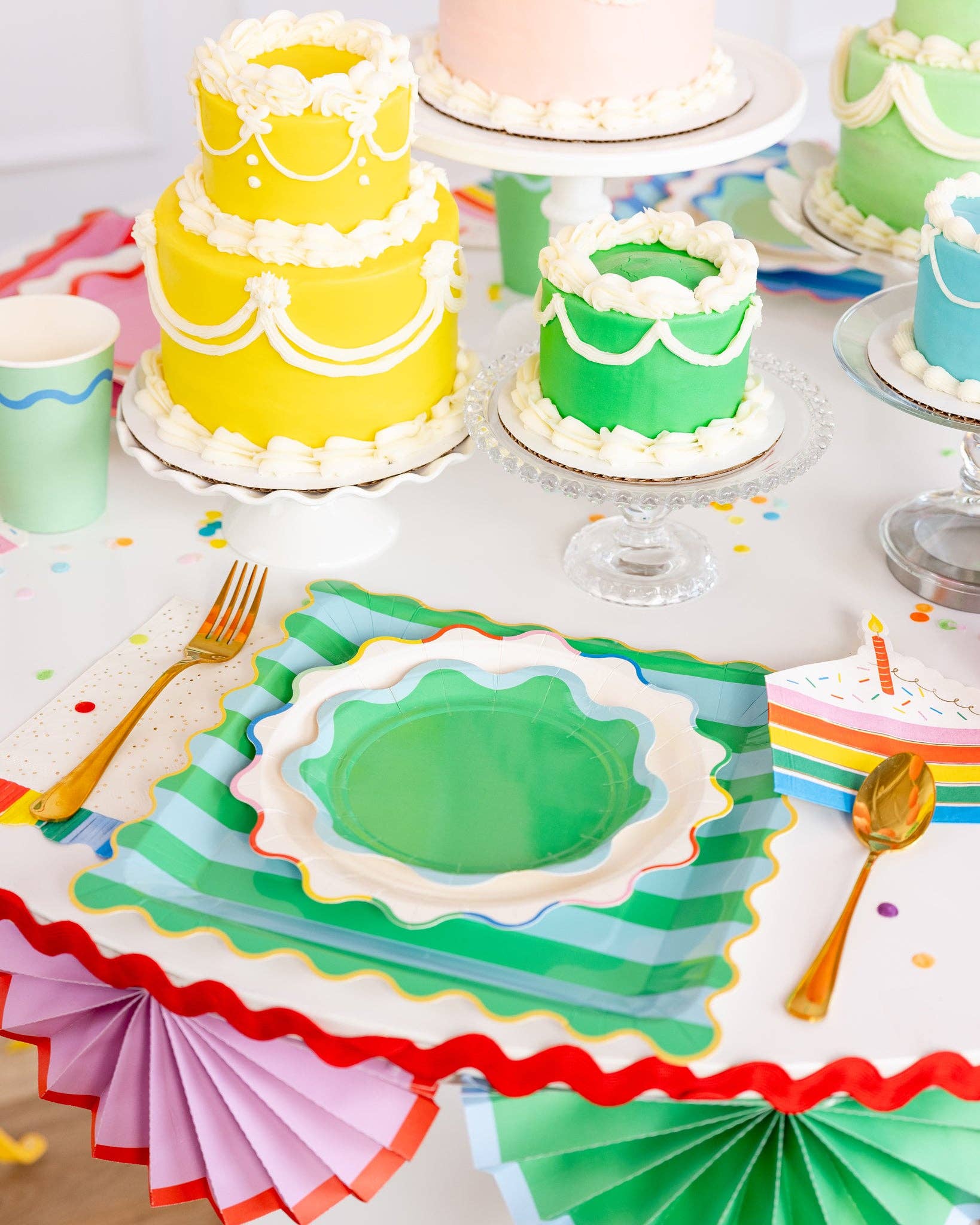 Bright Striped Plate Set