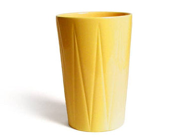 yellow ceramic textured vase