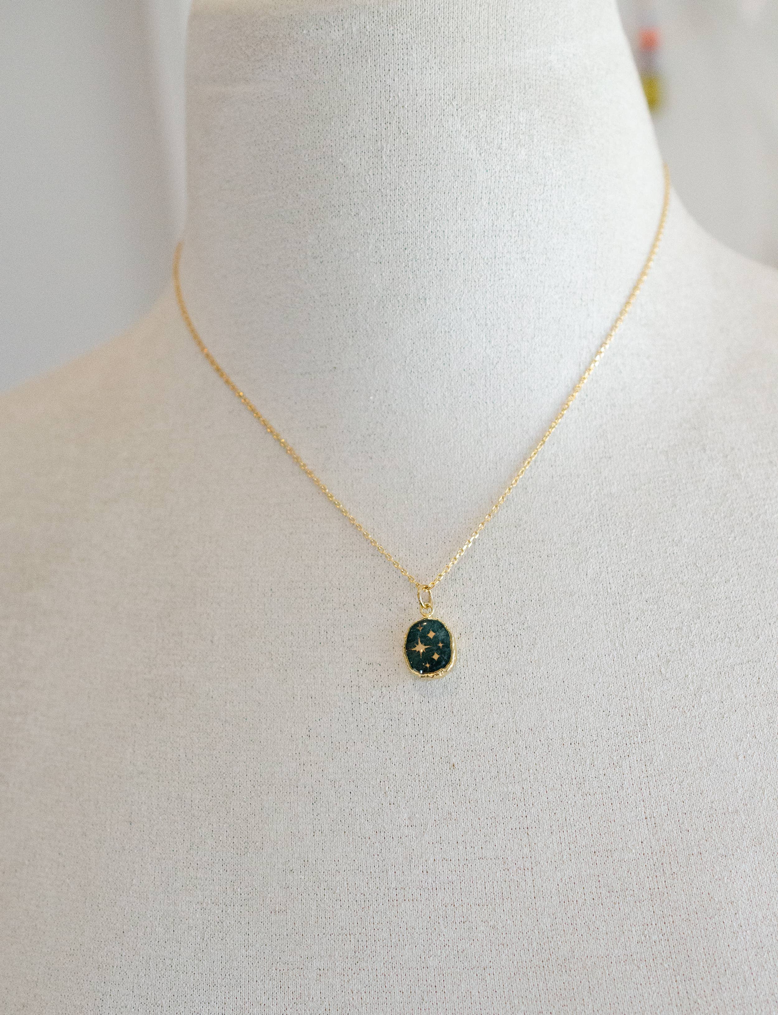 Celestial Gemstone Pendant Necklace