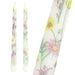 Taper Dinner Candles by Talking Tables USA showcasing colorful floral arrangements in pink and yellow on a white background, suitable for elegant dining.