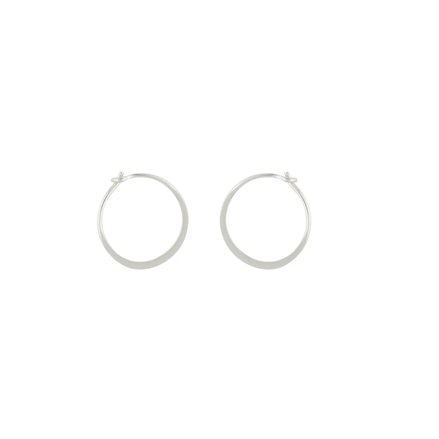 22 Gauge Flat Wire Hoop Earrings | Silver