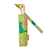 Arty Cats Duck Umbrella with a lime green cat design and a sustainably sourced birch wood duck-head handle by Original Duckhead USA.
