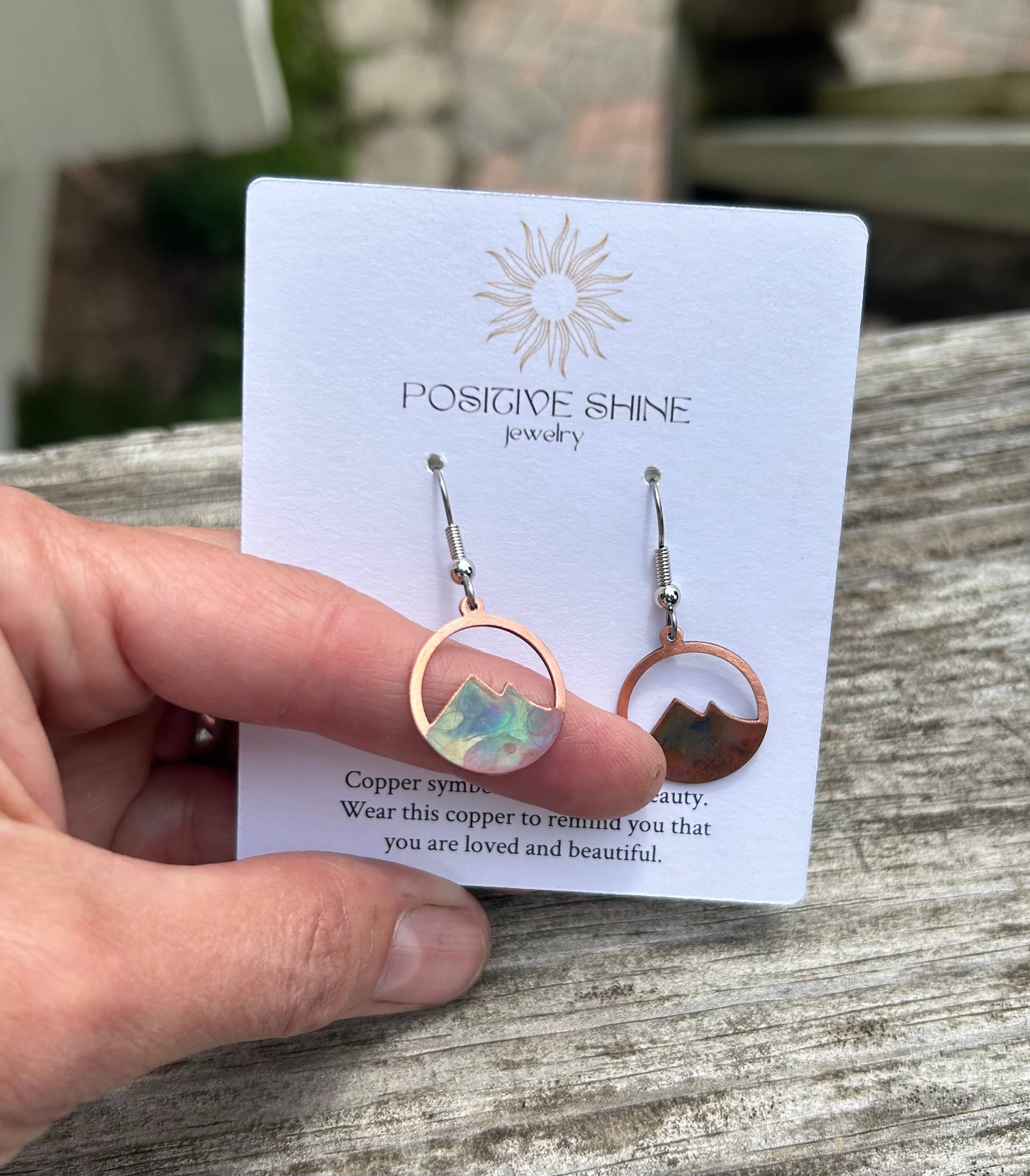Stylish Mountain Earrings displayed elegantly, perfect for everyday wear and made by Positive Shine Jewelry.