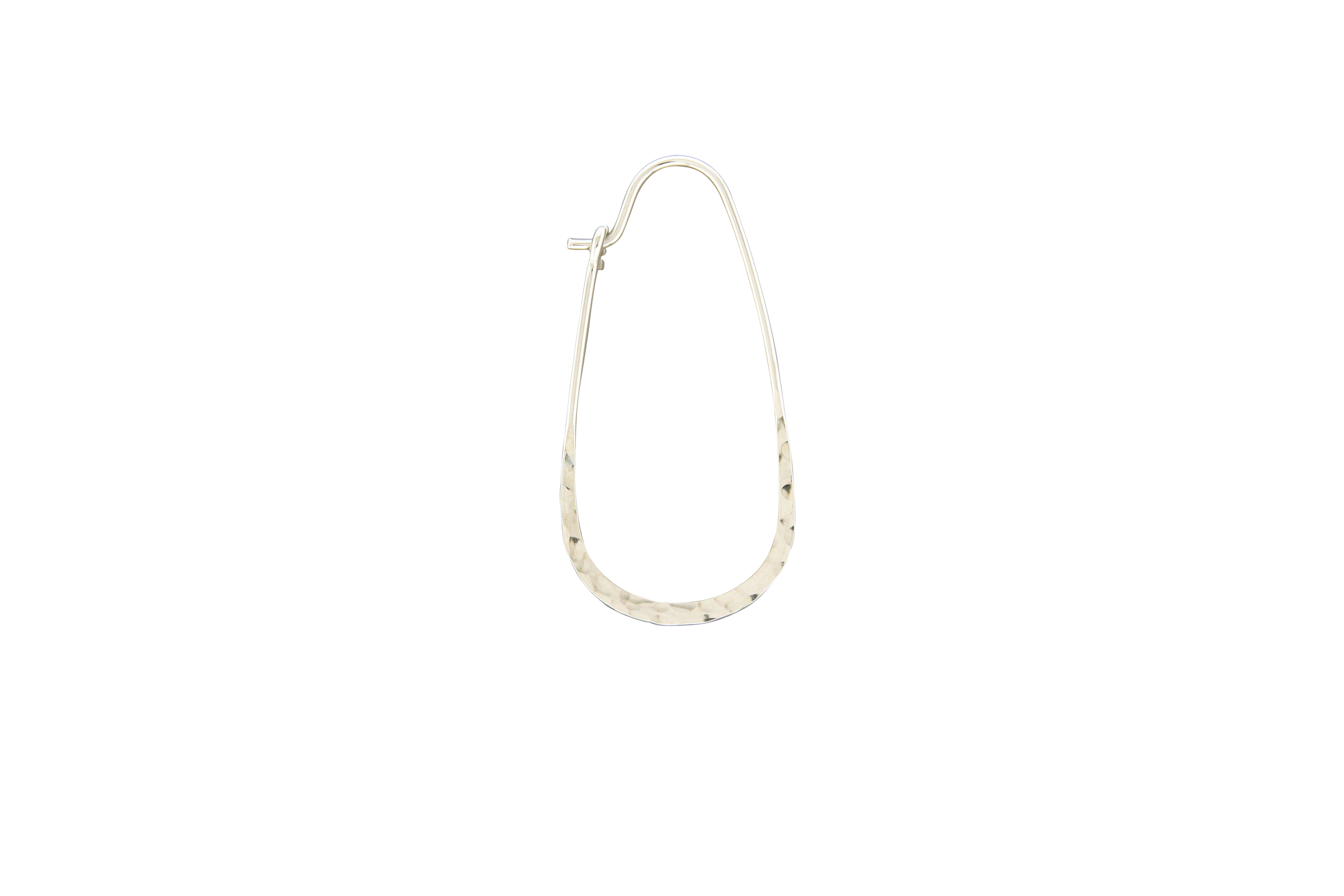 Elongated Tear Drop Hoop Earrings by Mark Steel Jewelry, highlighting a lightweight and comfortable silhouette with a contrasting smooth and textured surface for timeless appeal.