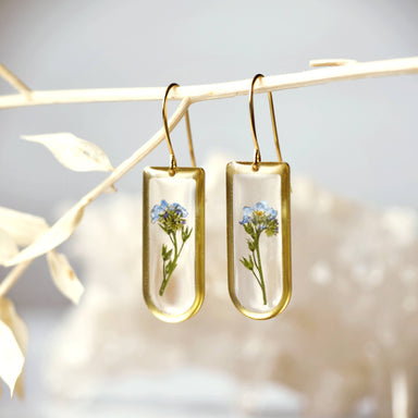 Flower Rounded Rectangle Earrings