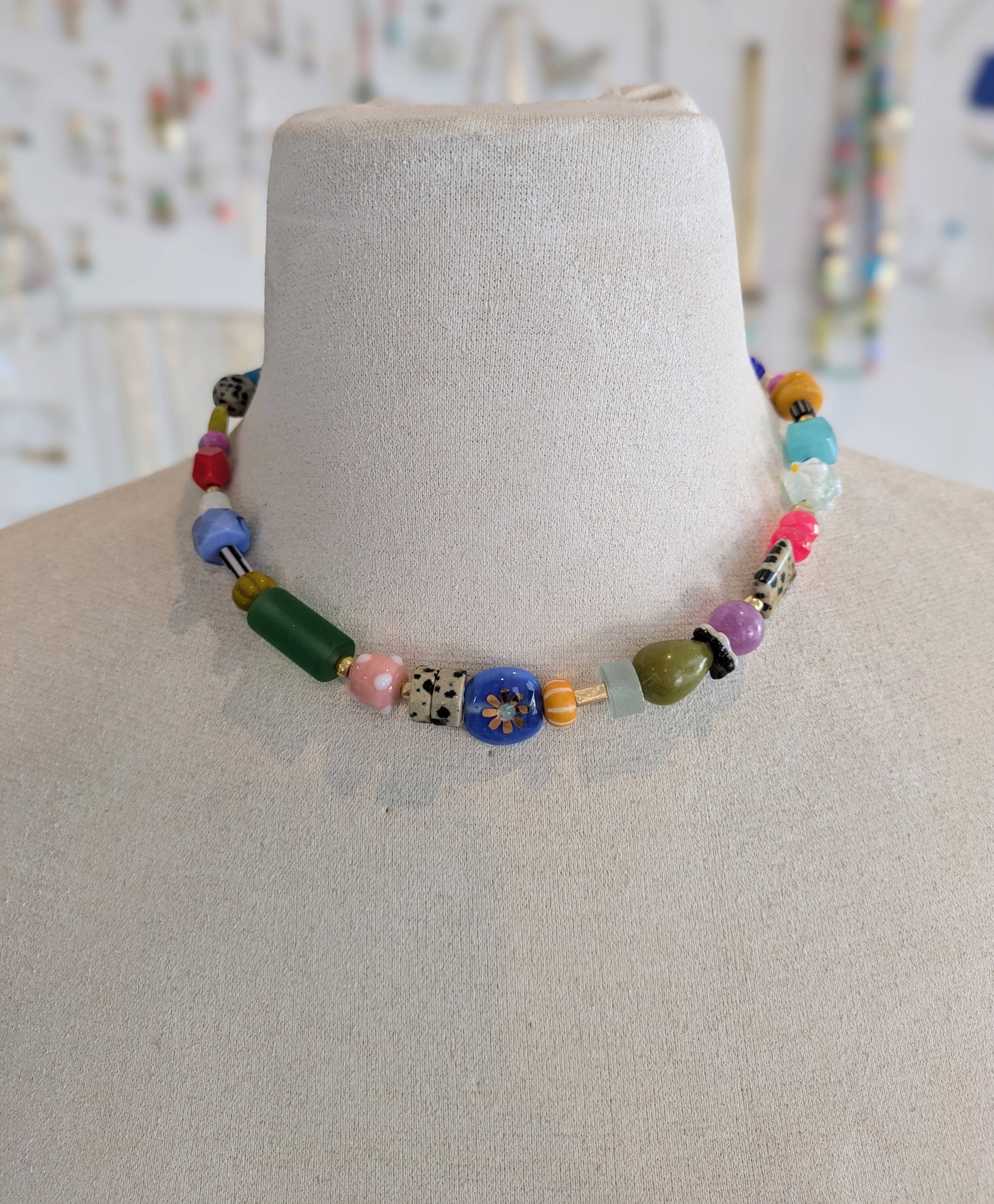 Bright Colorful Beaded Necklace