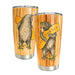 California Woodgrain Bear Hug Travel Mug from SF Mercantile featuring a bear illustration and California state graphic on a woodgrain finish.