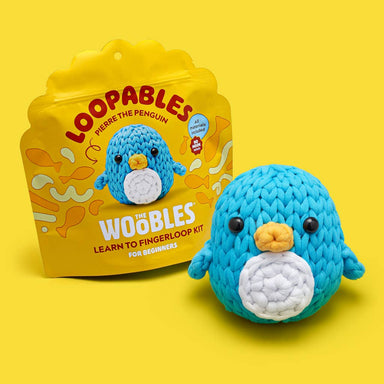 The Woobles Pierre the Penguin Loopables fingerlooping kit