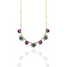 Necklace with purple and green gemstones