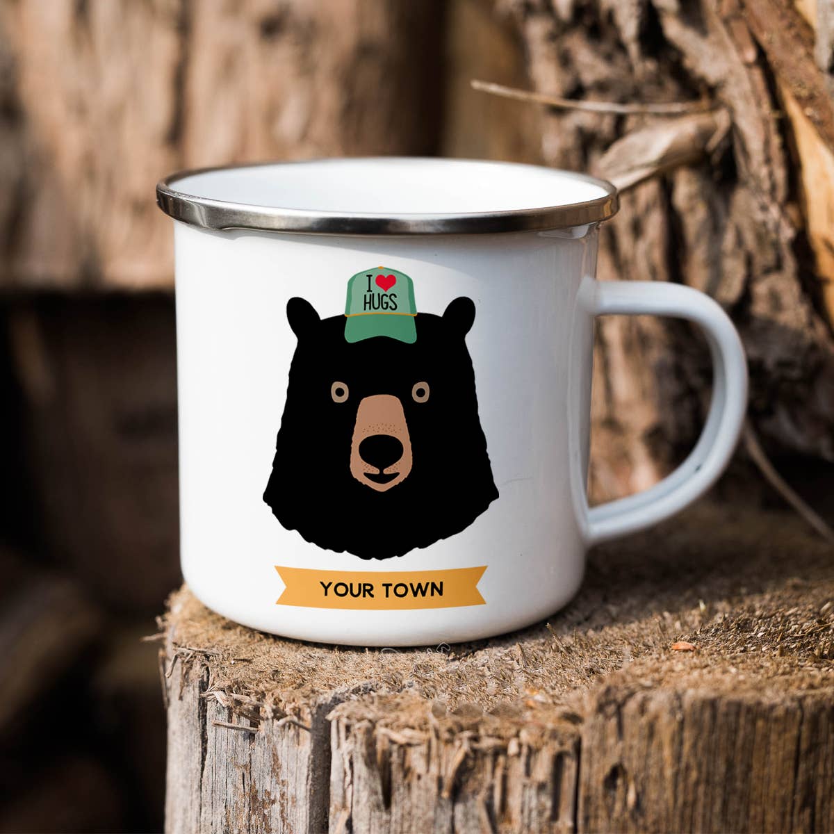 Black Bear Enamel Camp Mug