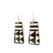 Modern Katazome paper dangles - Long rectangle earrings showcasing vibrant Japanese paper design and titanium wire hooks, perfect for sensitive ears.