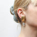 Large Tapered Rectangle with Hanging Disc Clip or Post Earrings by Marjorie Baer, handcrafted jewelry made in California