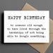 Ink & Attitude Card Collection displaying a funny birthday card that states 'HAPPY BIRTHDAY to someone old enough to have lived through the hardships of not being able to Google something.' on a minimalistic design.