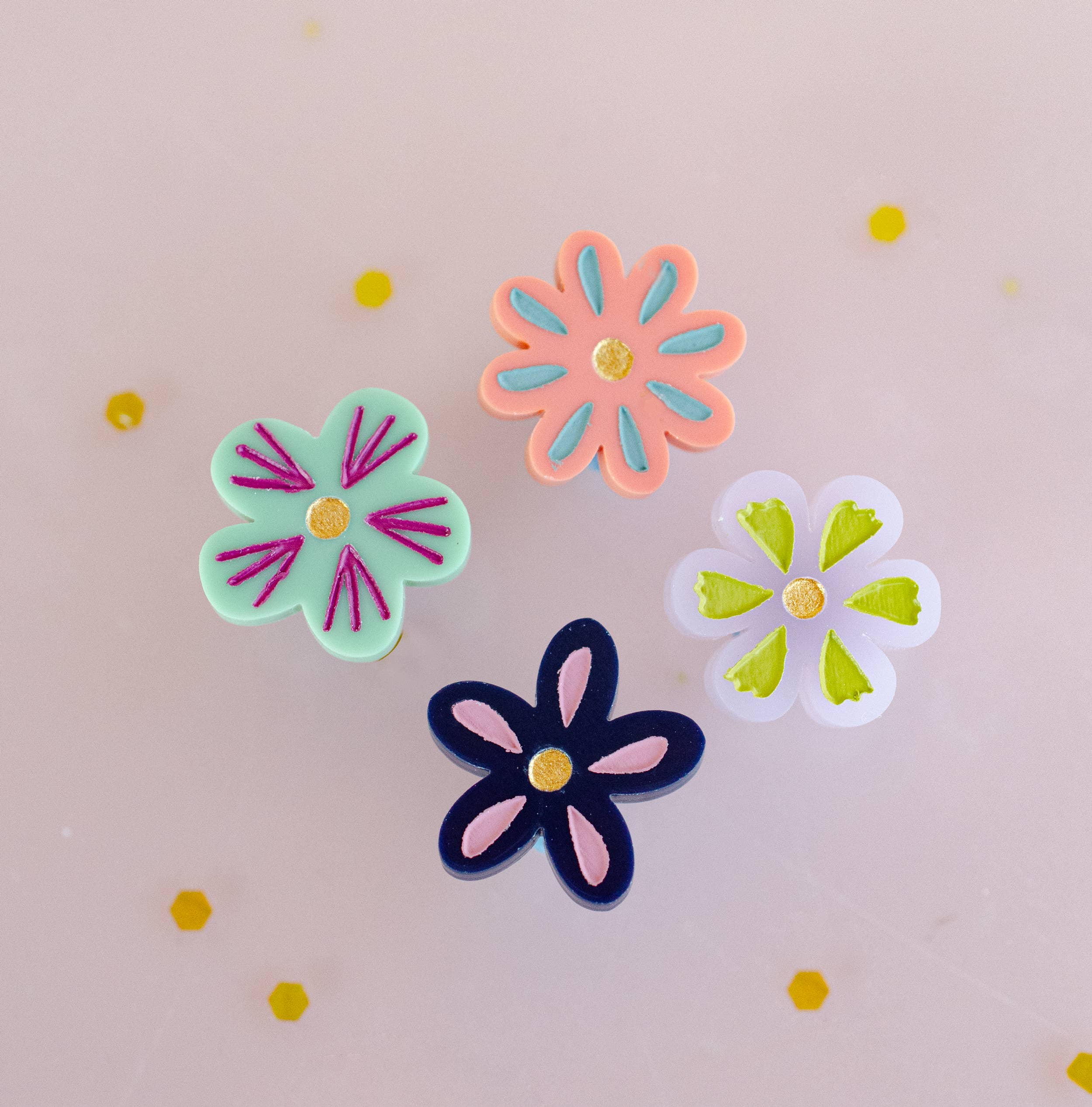 acrylic flower stud earrings
