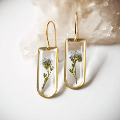 Flower Rounded Rectangle Earrings