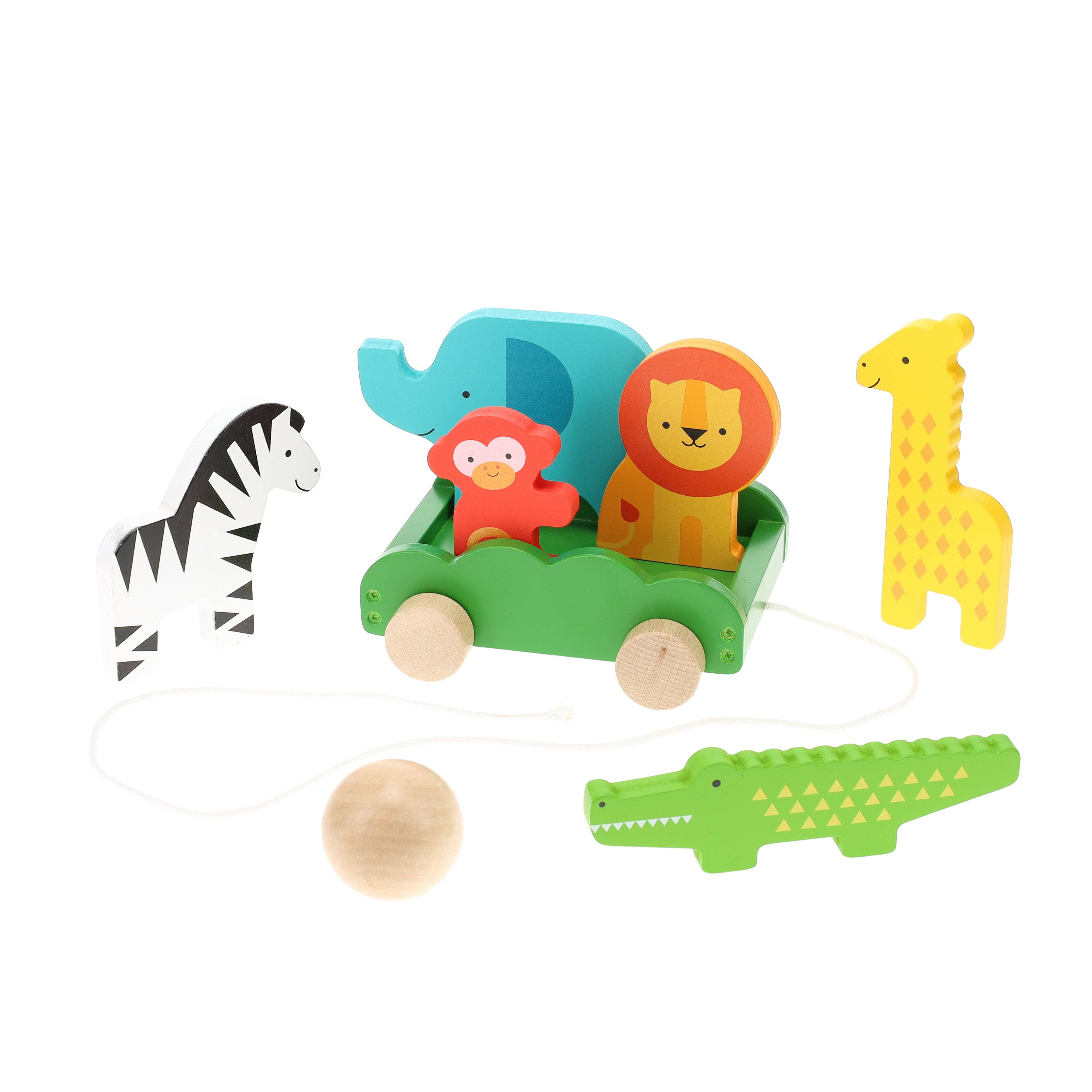 Safari Animals Wooden Bowling set from Petit Collage