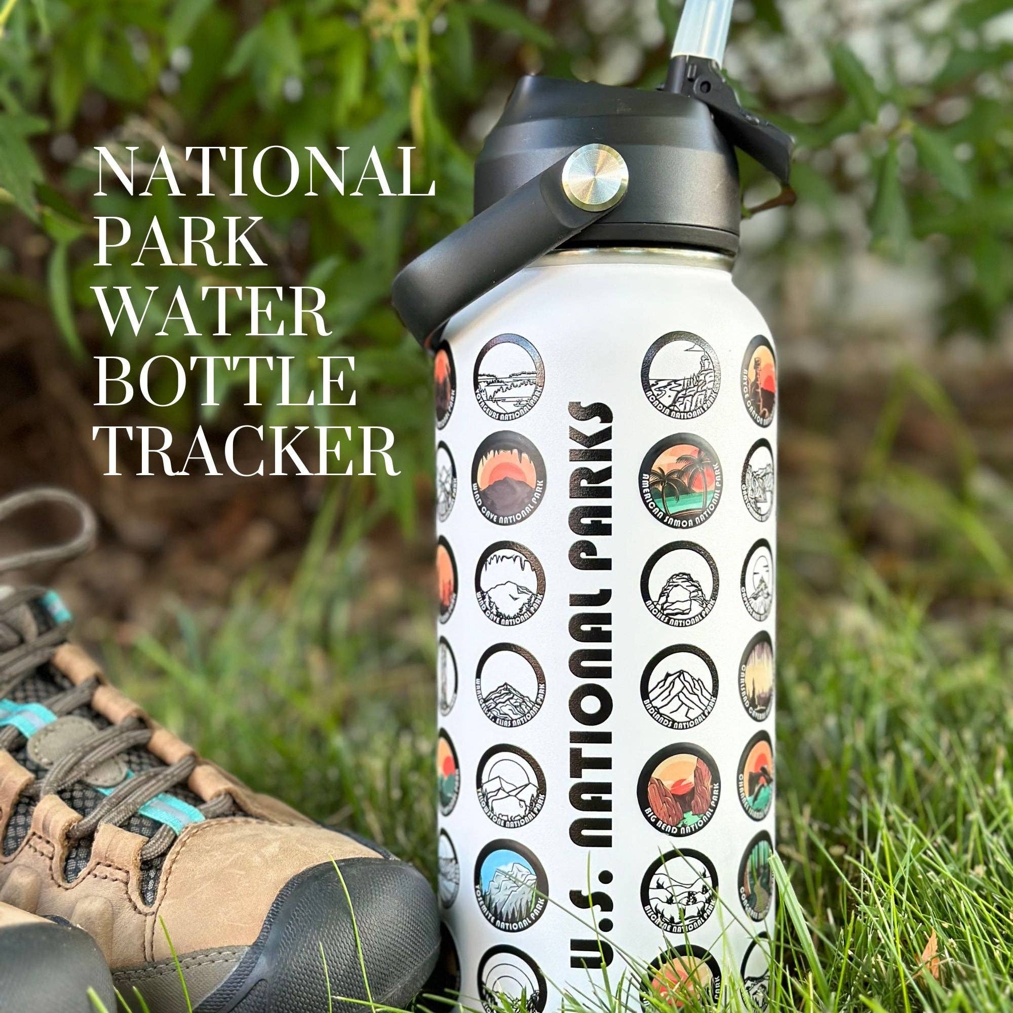 National Park Water Bottle Tracker with Stickers