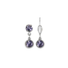 Pair of drop earrings with purple gemstones
