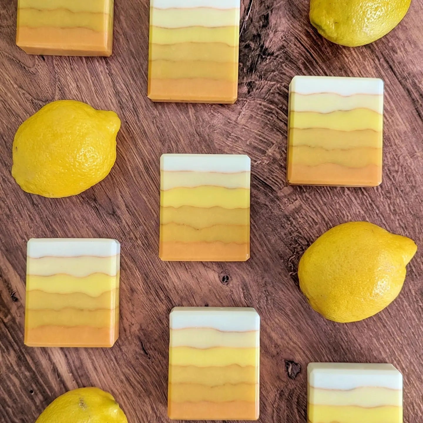 yellow with waves Goat milk soap
