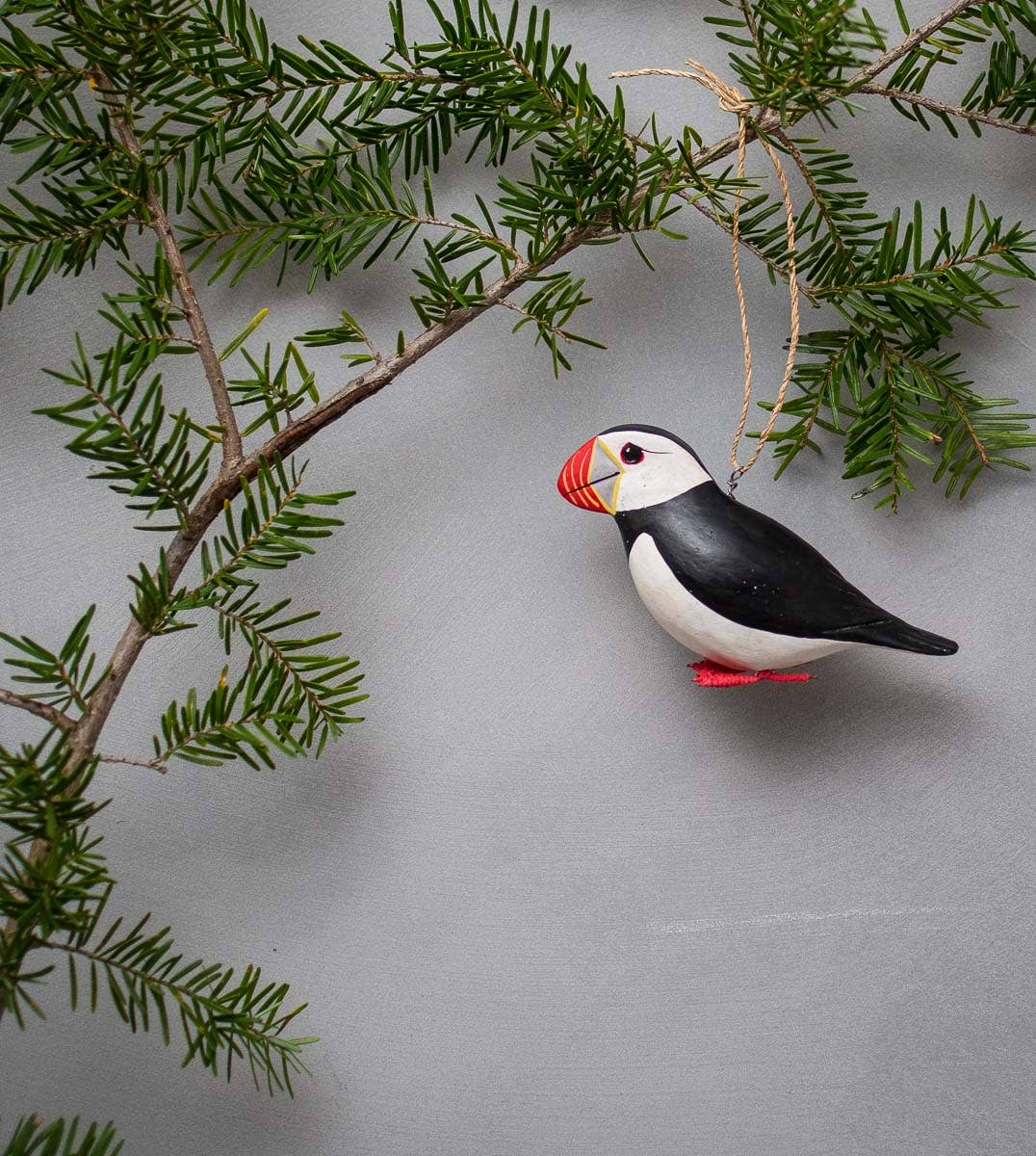 Puffin wood ornament