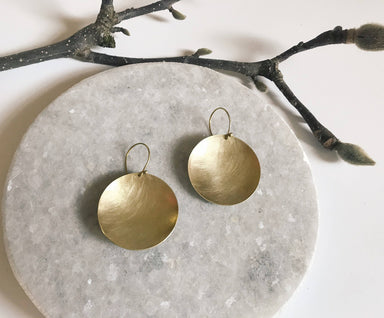 brass bowl earrings