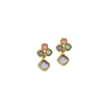 sea glass drop earrings colored