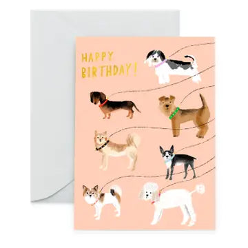 Happy birthday dogs greeting card