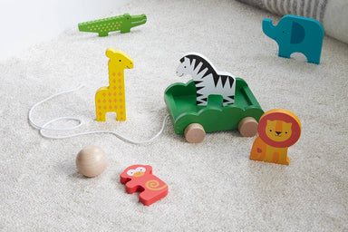 Safari Animals Wooden Bowling set from Petit Collage