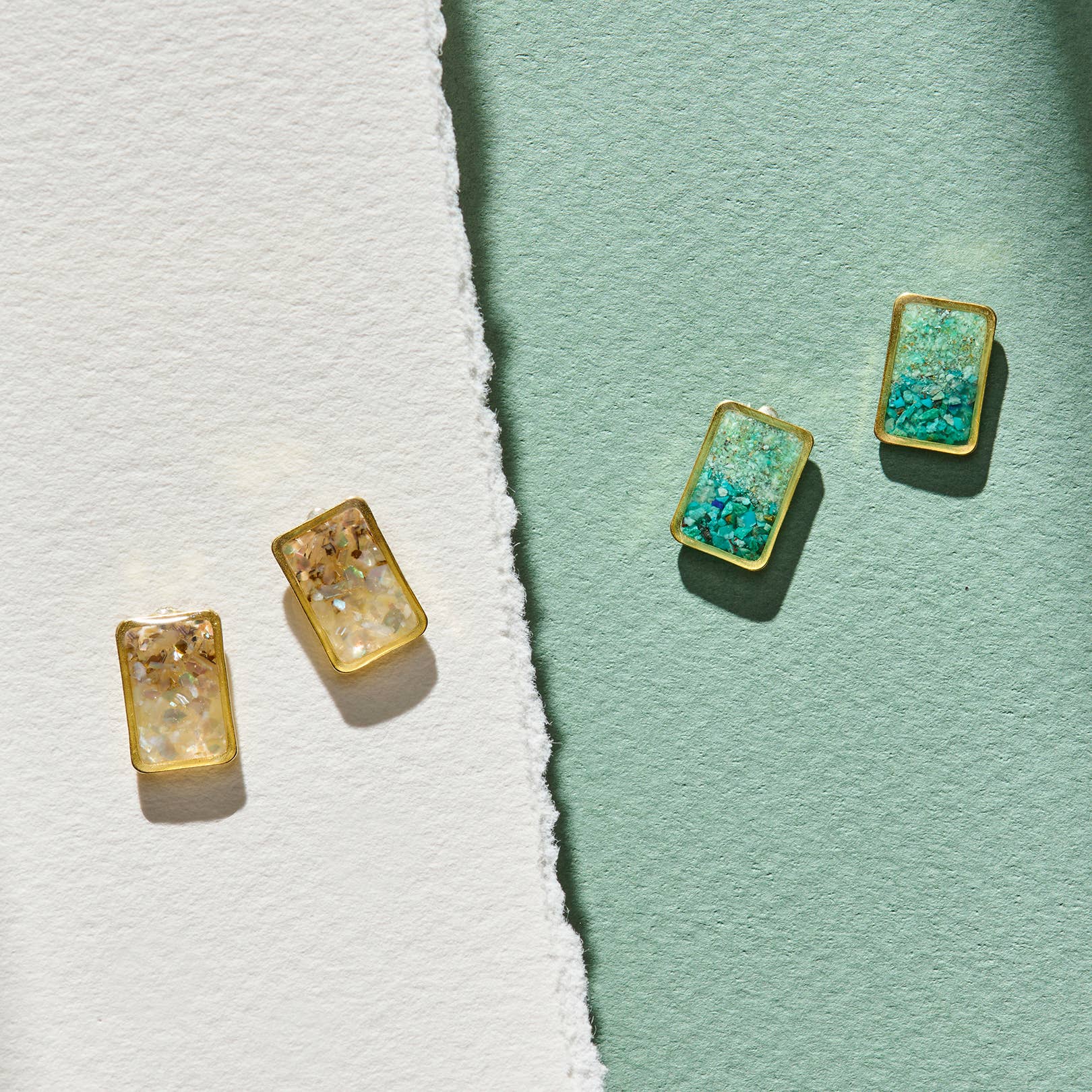 Rectangle color block earrings