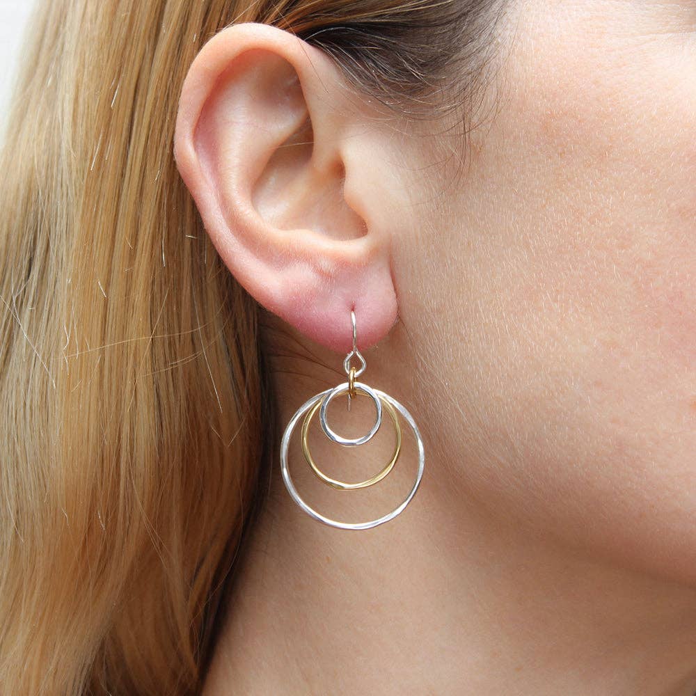 Medium Airy Rings Wire Earrings by Marjorie Baer, handcrafted jewelry made in California