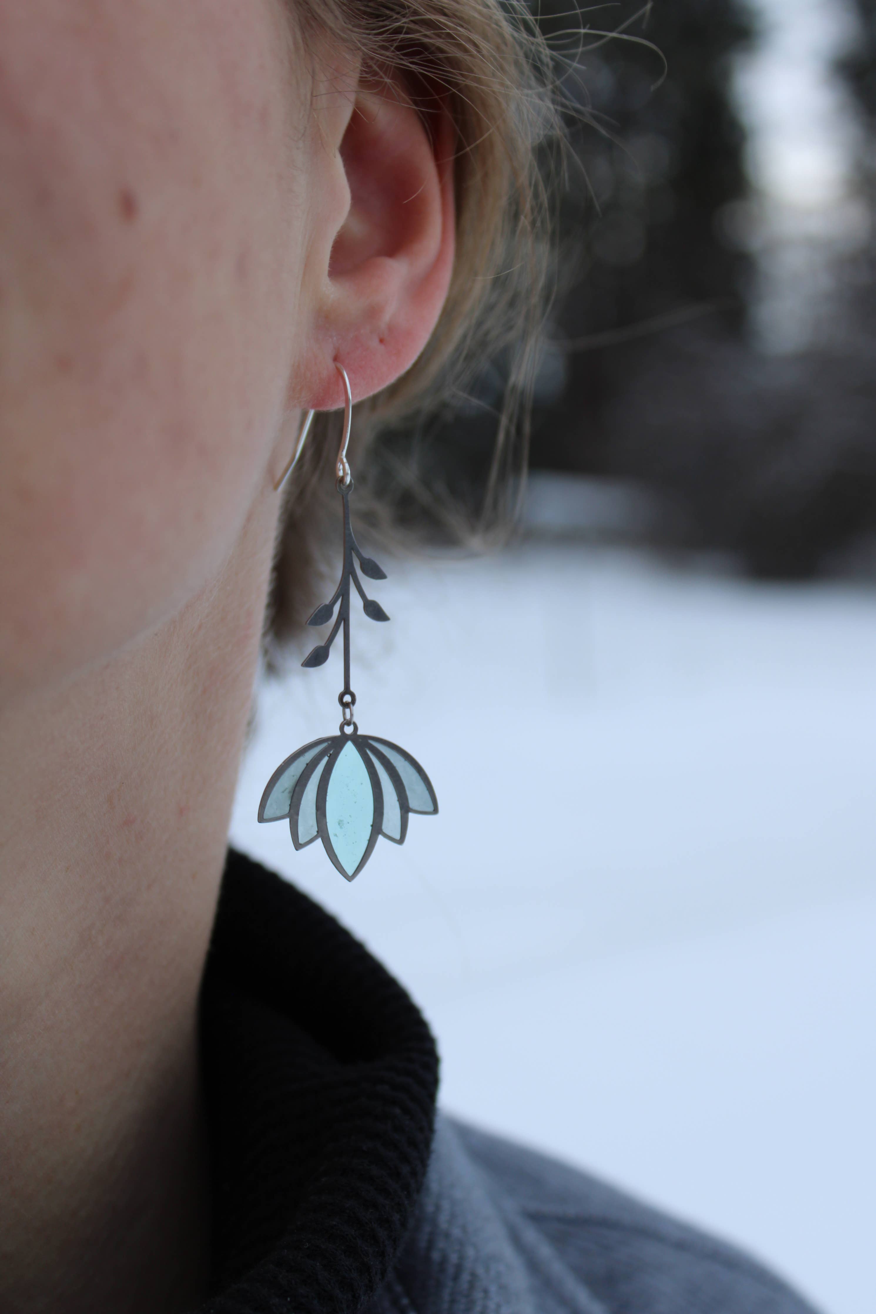 Petal // Stained Glass Resin Earrings
