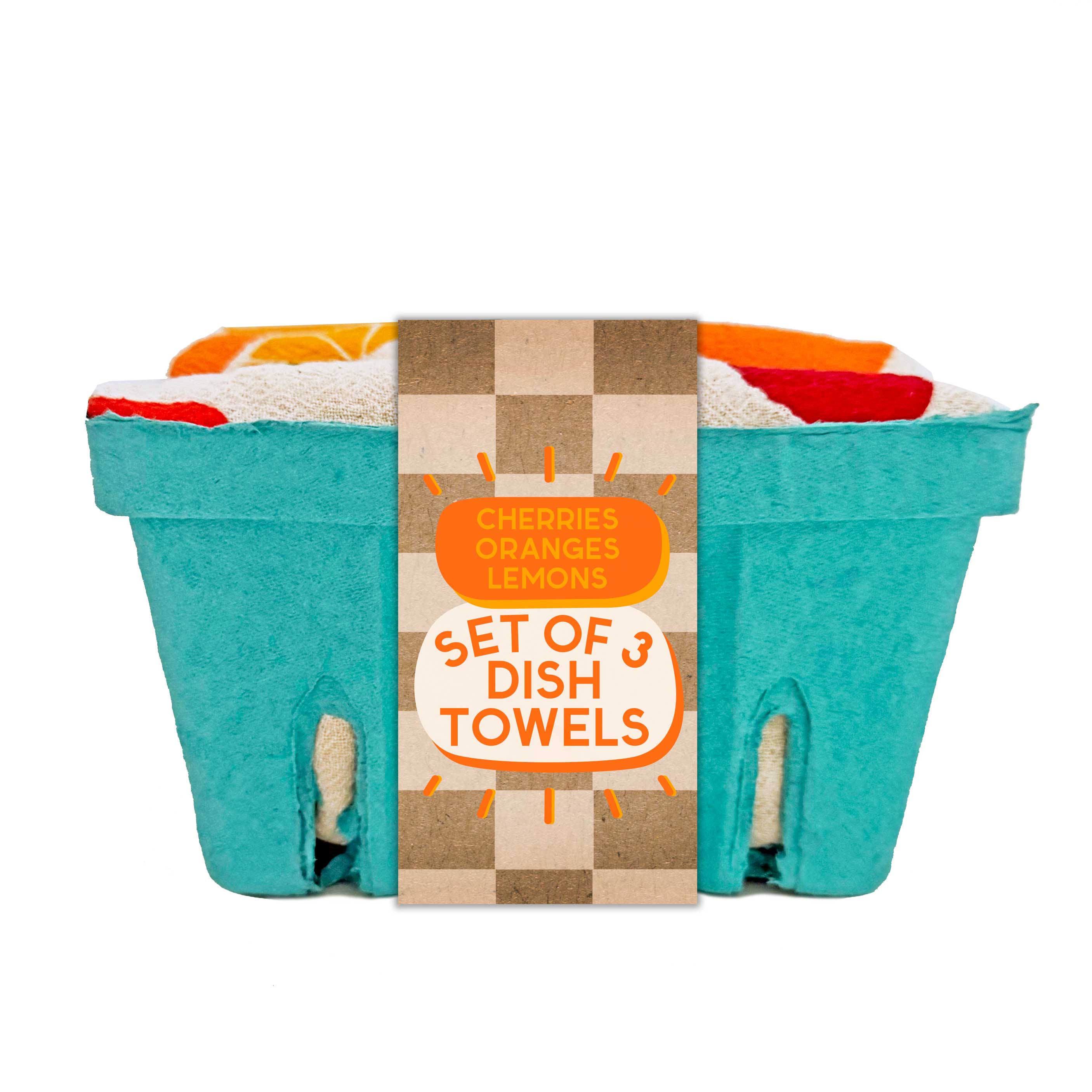 Fruit Stand (Cherry, Orange, & Lemon) Tea Towels - Set of 3