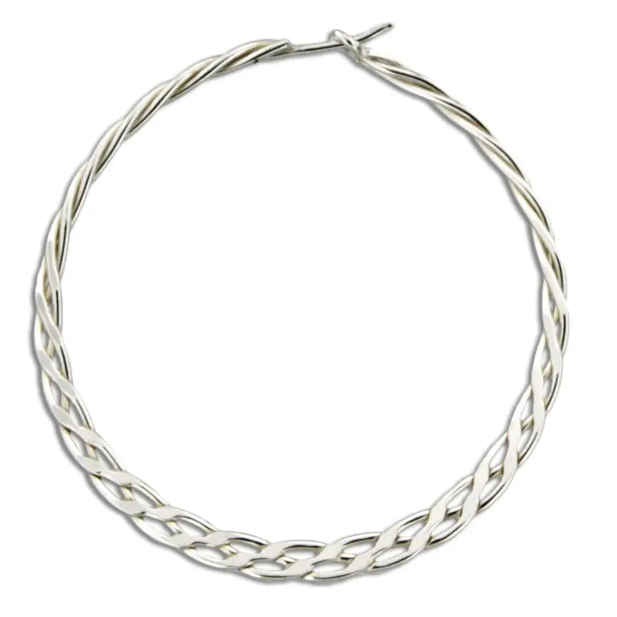 Braided Hoop Earrings | Silver